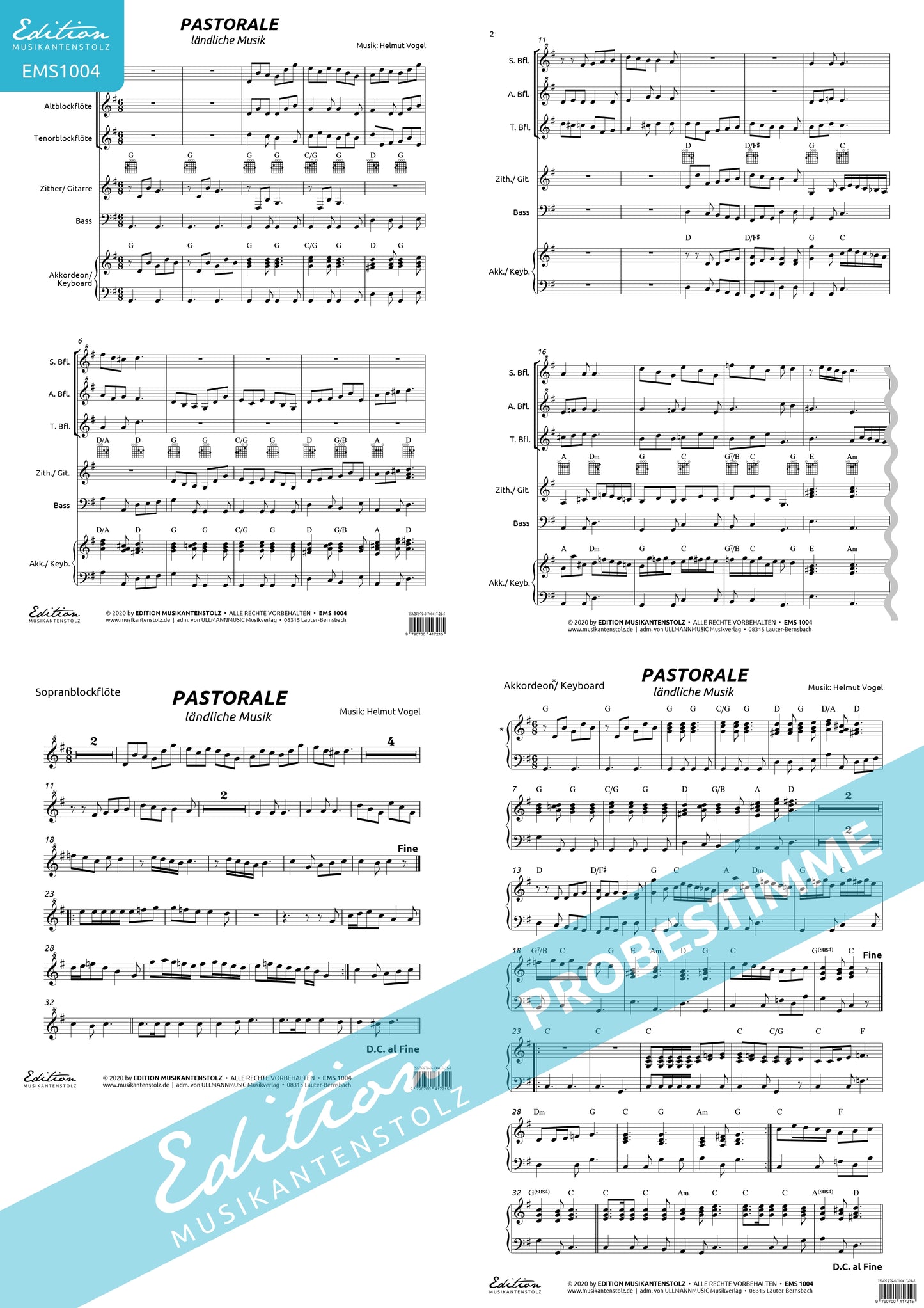 Pastorale - ländliche Musik für VolksmusikCombo